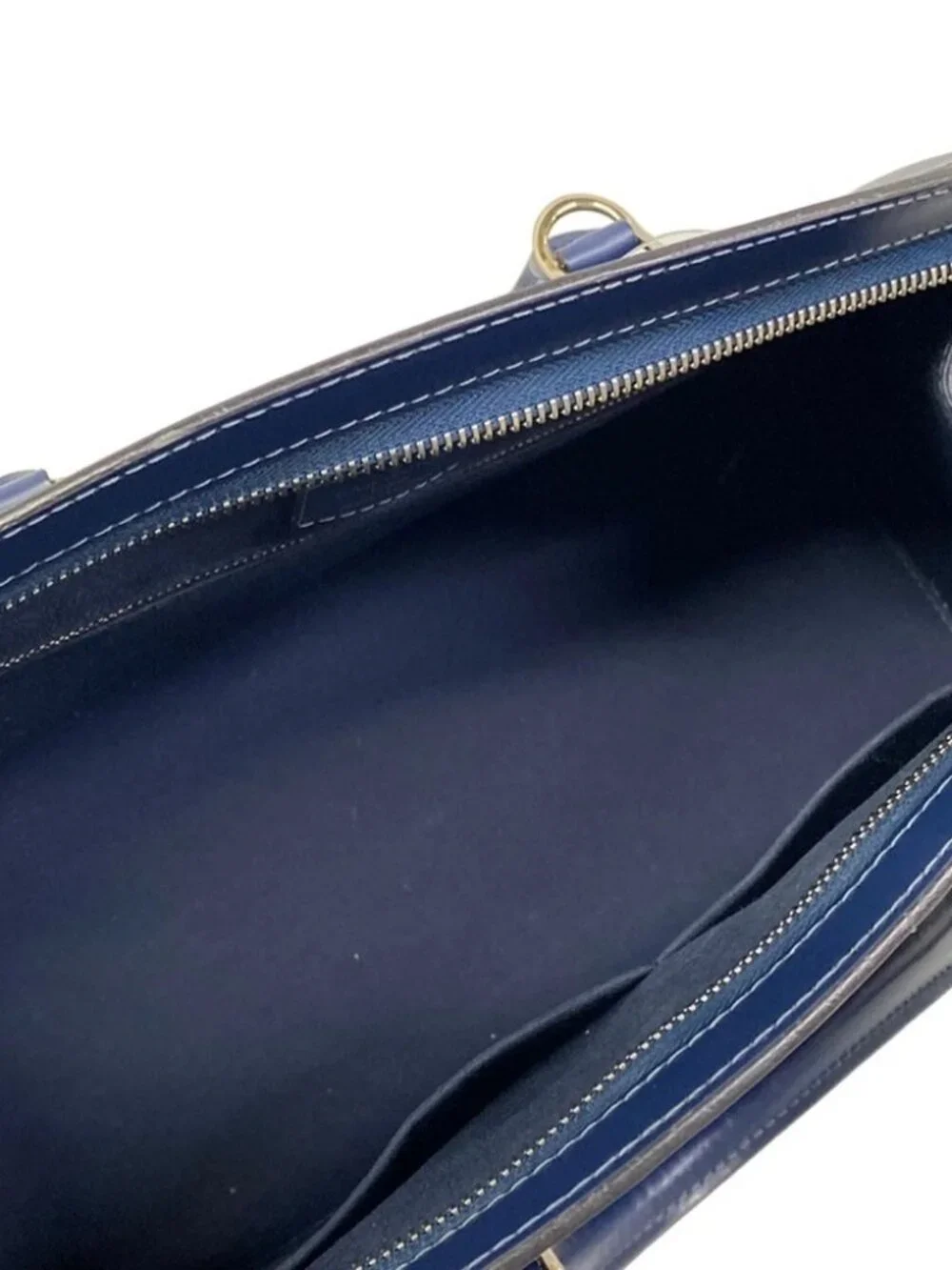 LOUIS VUITTON Soufflot MM M94375 Indigo Blue Epi AA2146 Handbag